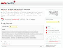 Tablet Screenshot of 18-month.resourcedb.machealth.ca